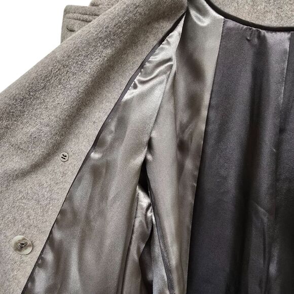 Calvin Klein Wool Blend Double Breasted Coat16 Oat Peacoat Winter Minimalist - Picture 6 of 12